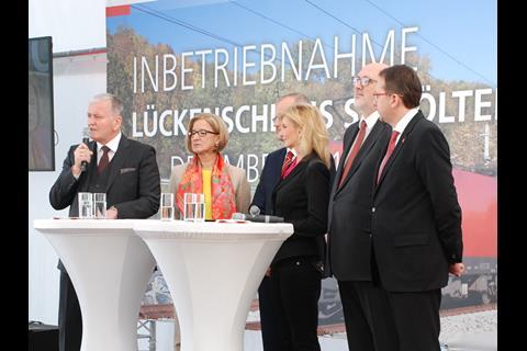 The 24·7 km freight bypass around Sankt Pölten was inaugurated with a ceremony on December 1 (Photo: Toma Bacic).
